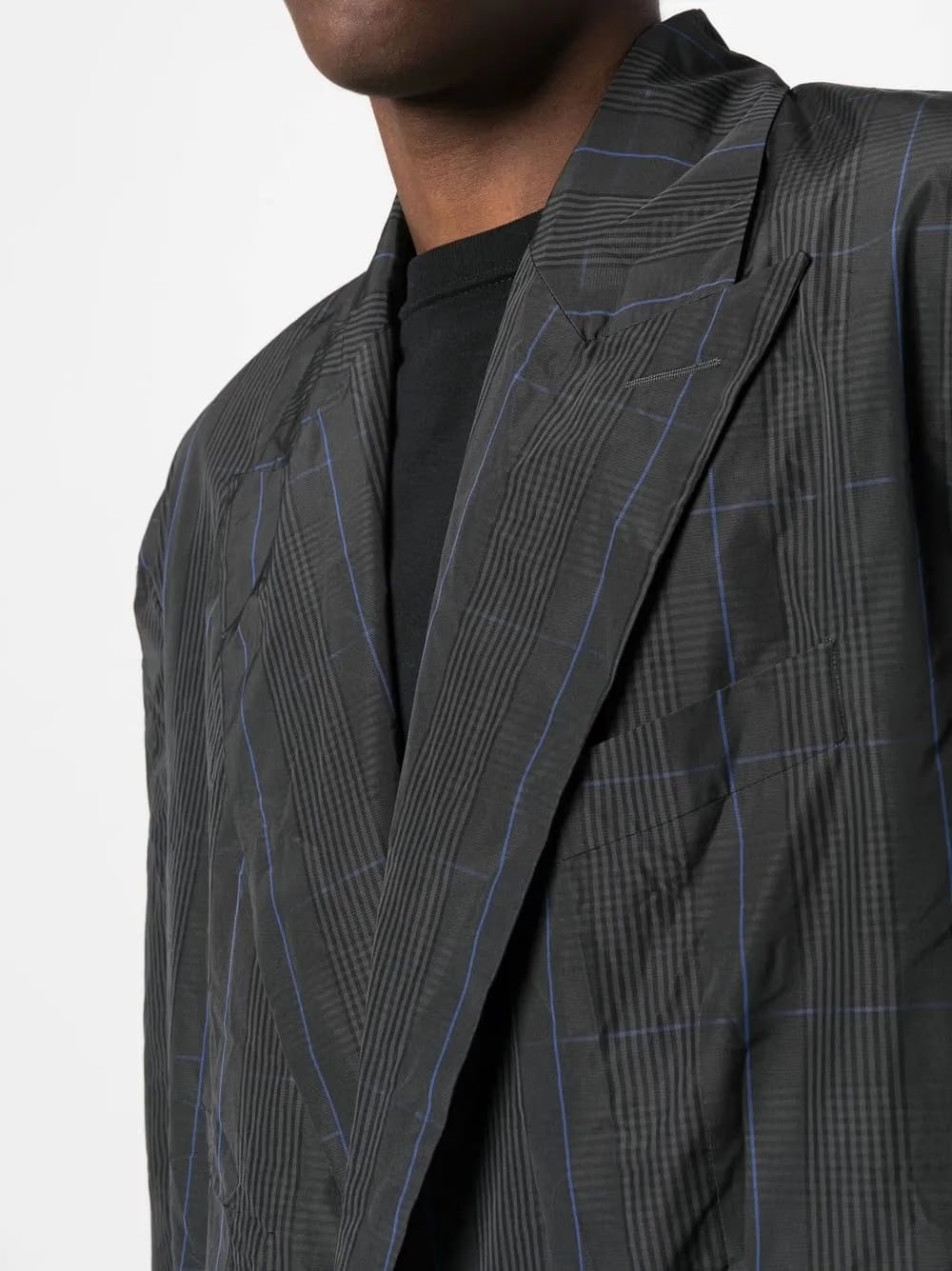 Prince of Wales check trench coat