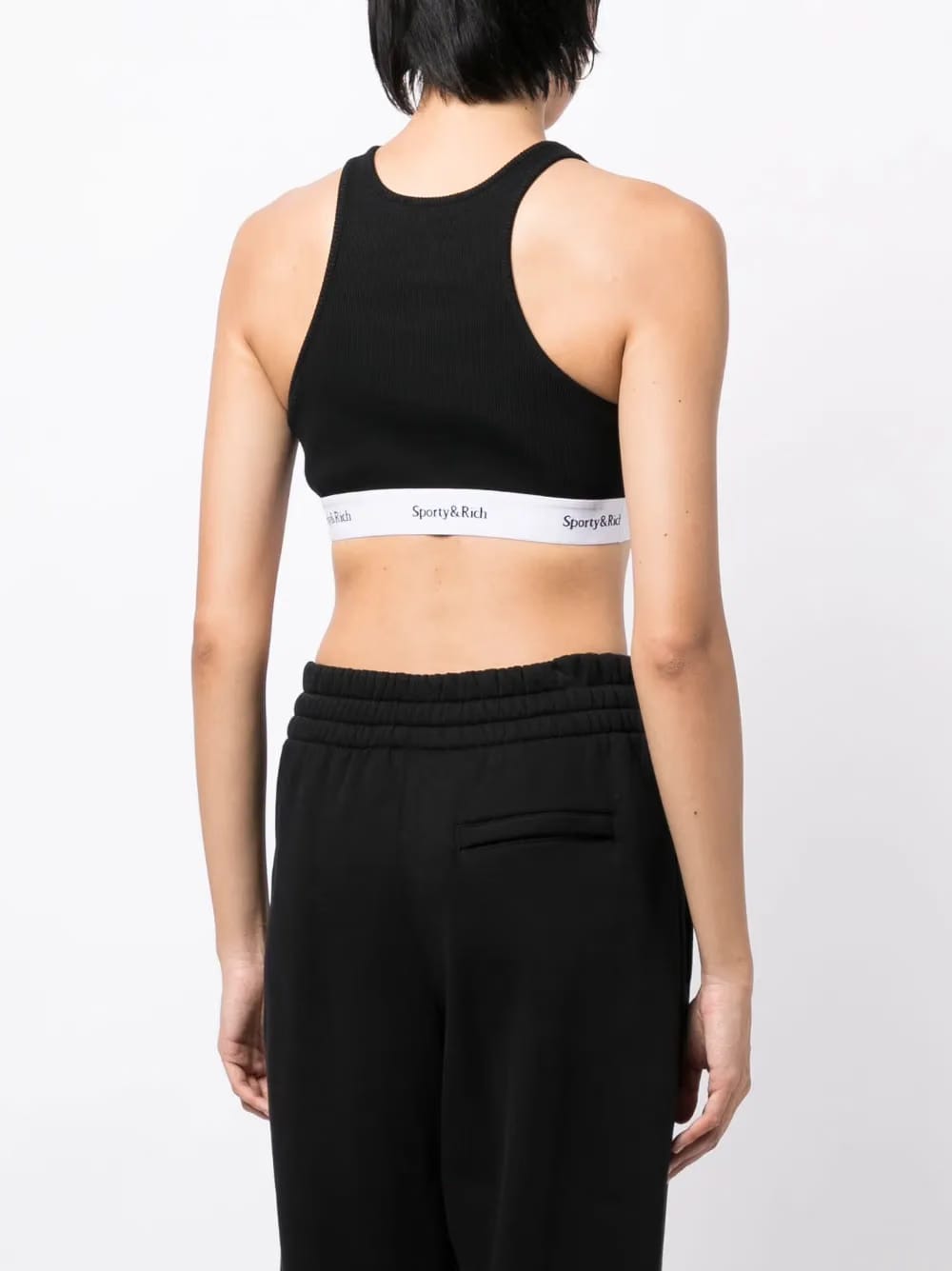 fine-ribbed cropped tank top