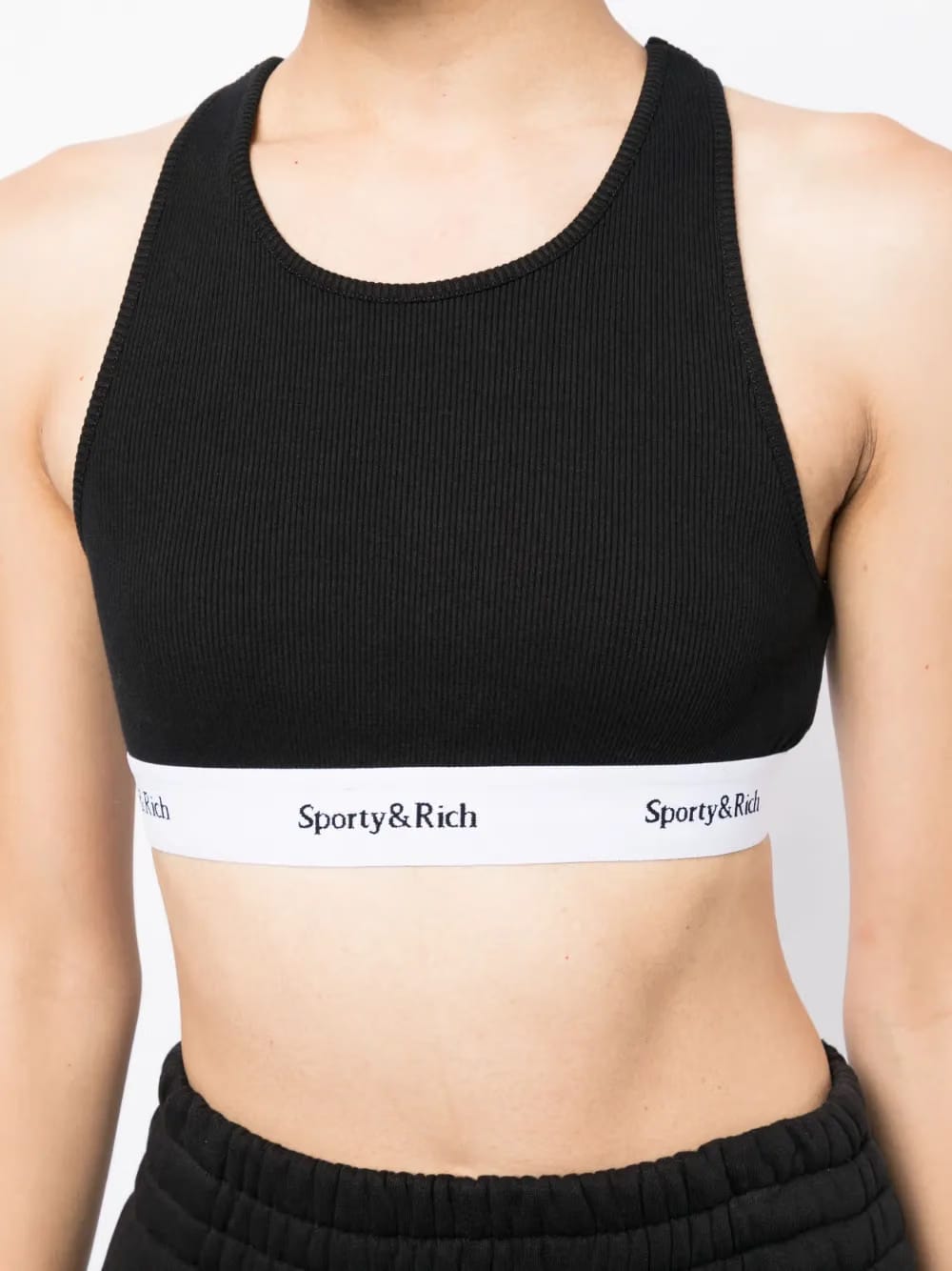 fine-ribbed cropped tank top