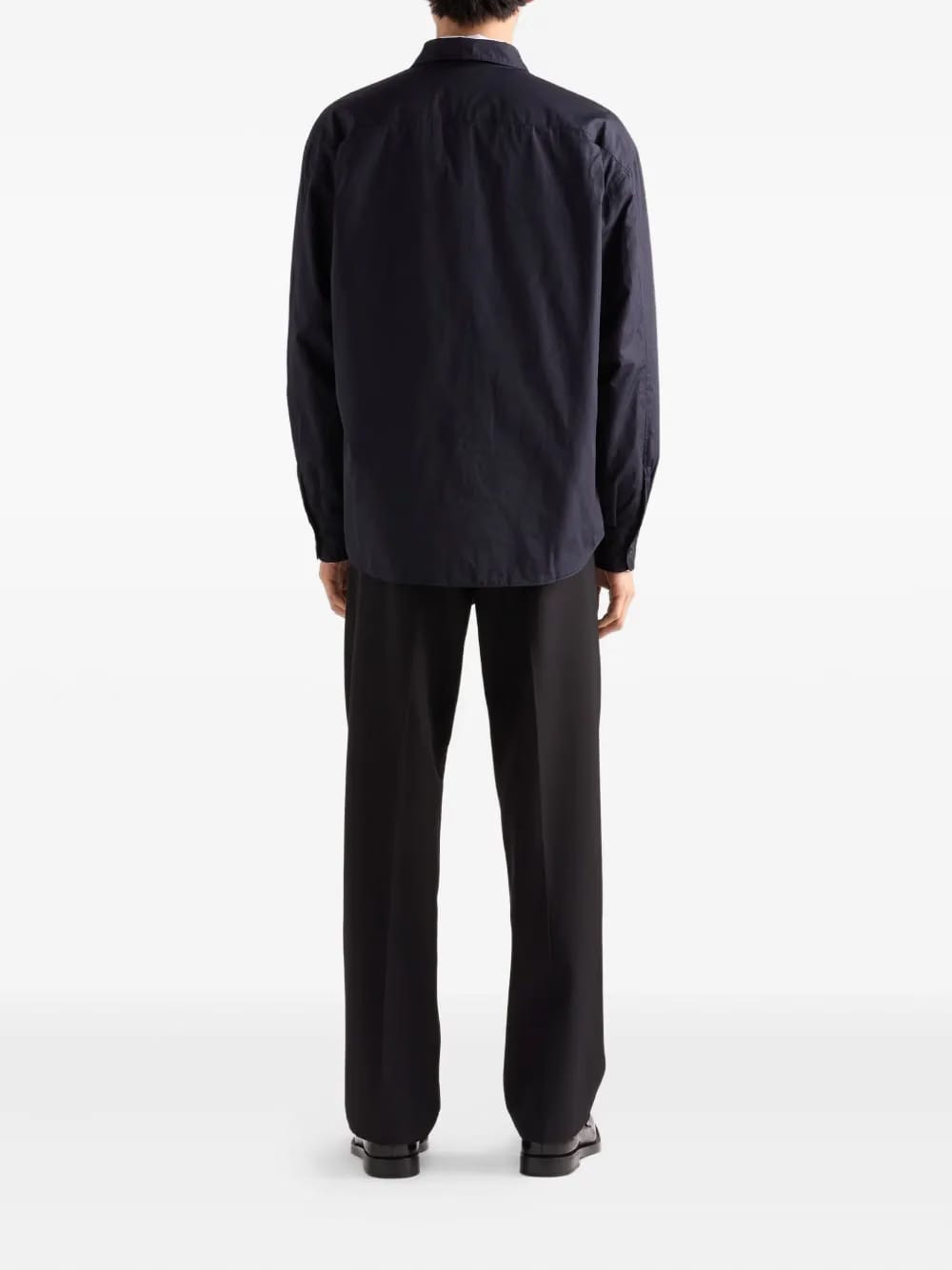 triangle-logo wool trousers