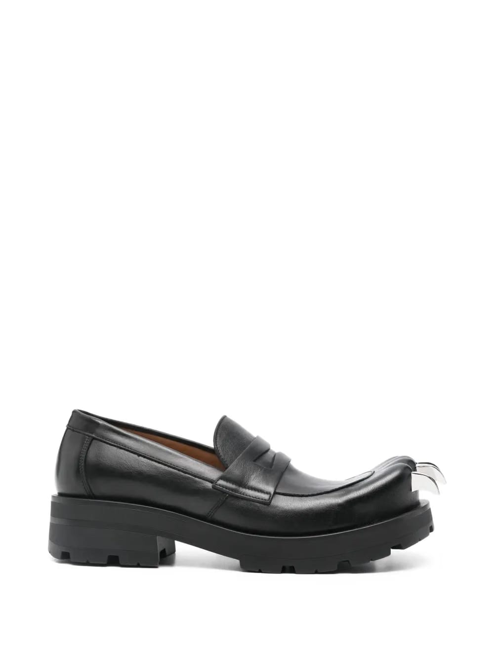 claw-detail leather loafers