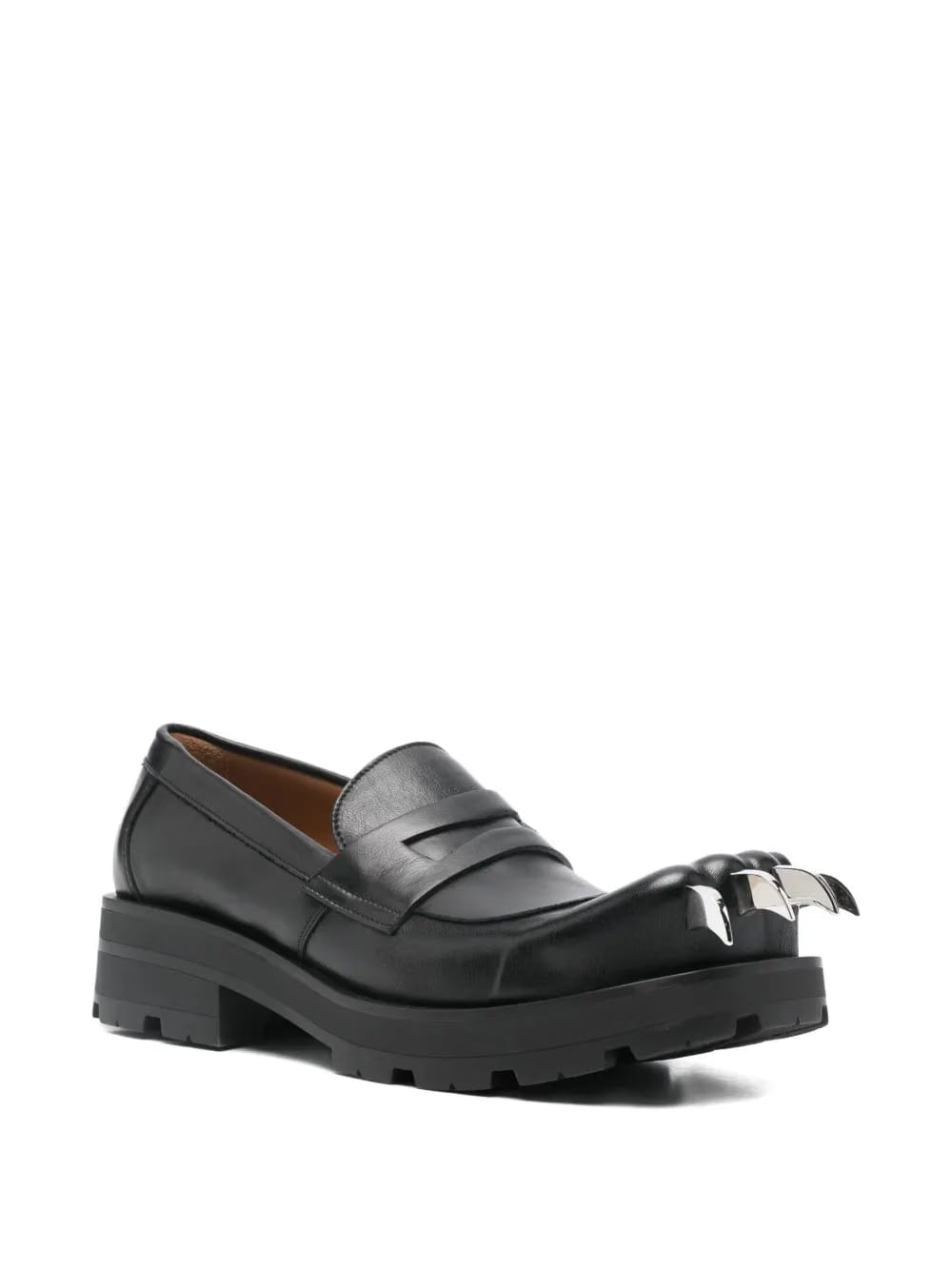 claw-detail leather loafers