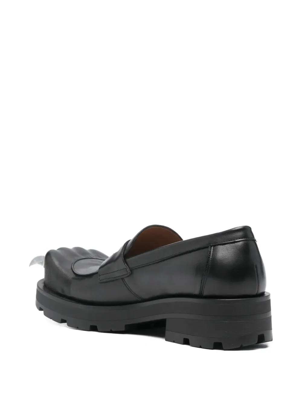 claw-detail leather loafers