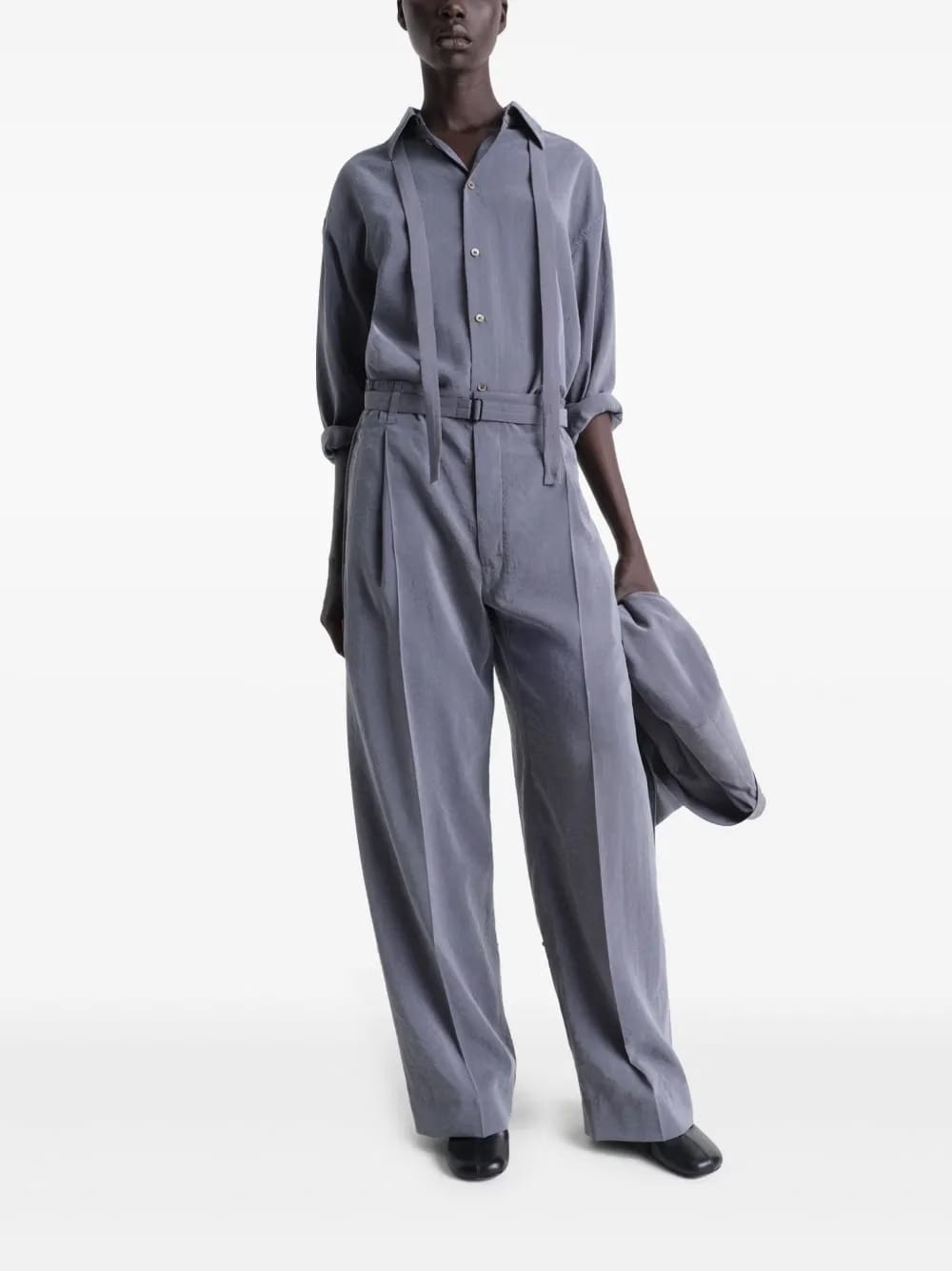 silk belted pants