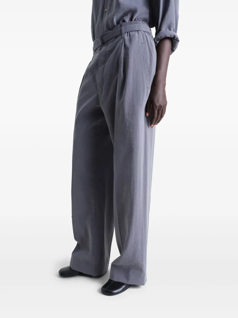 silk belted pants