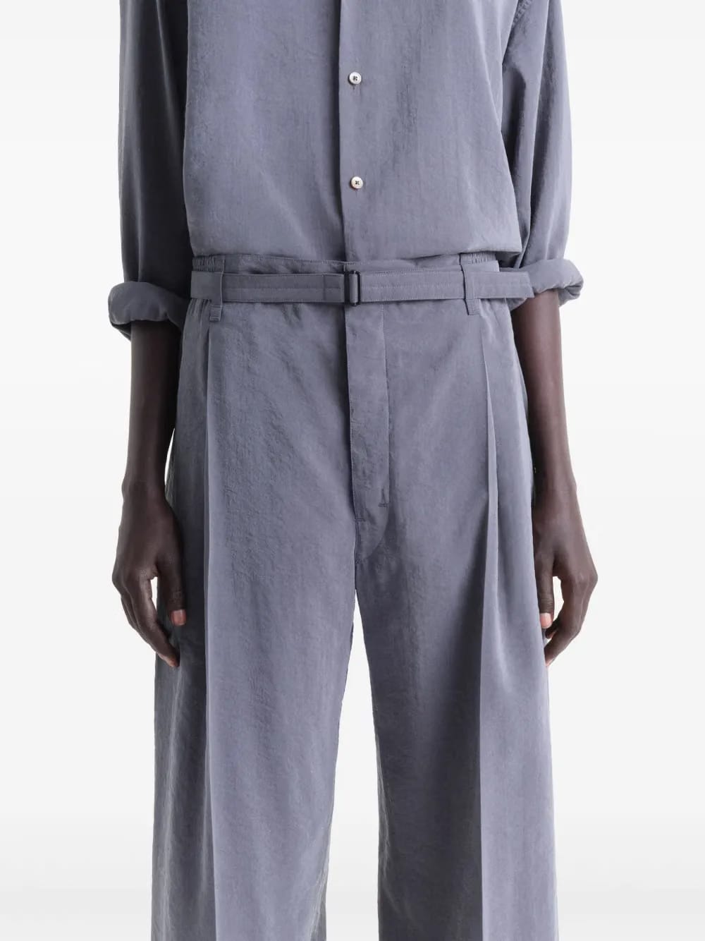 silk belted pants