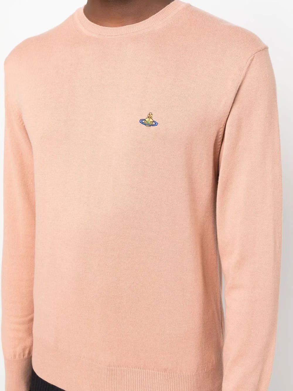 Orb-embroidered crew-neck jumper