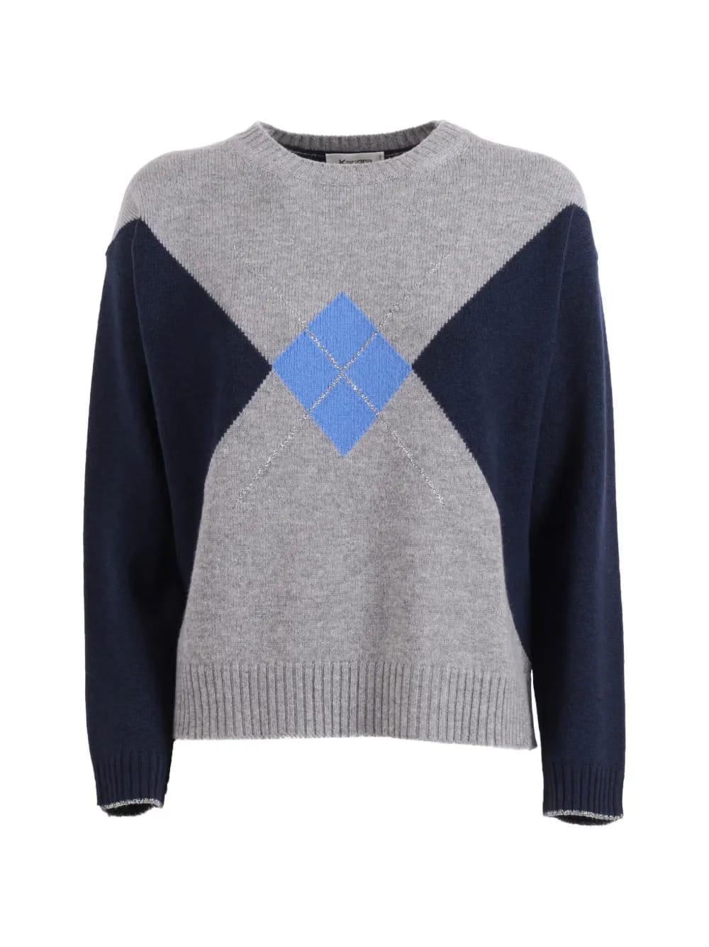 intarsia diamond crew-neck sweater