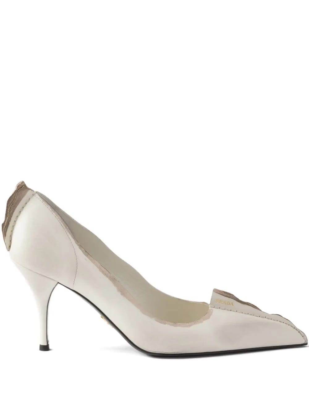 85mm Antiqued leather pumps