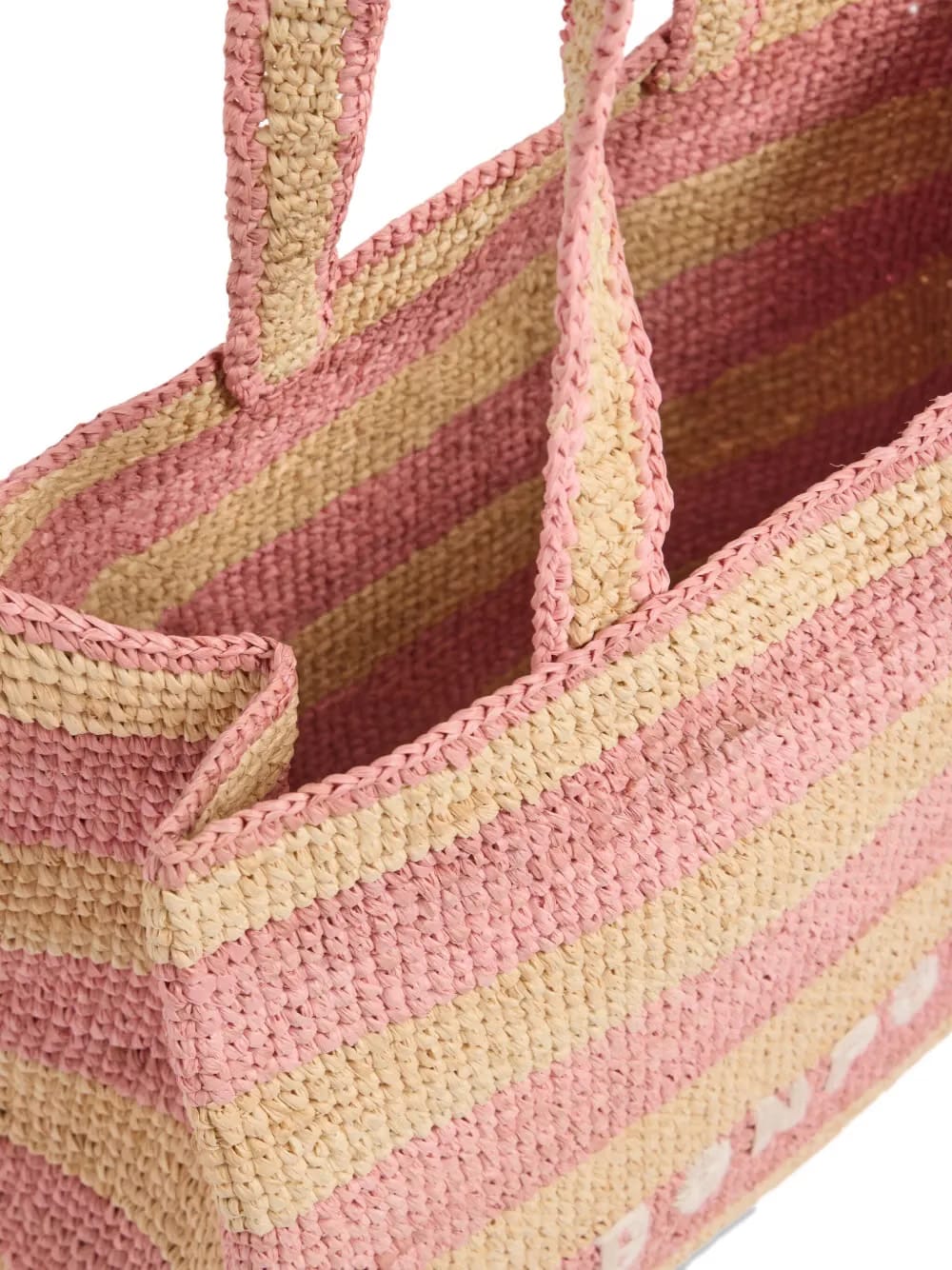 Esma striped raffia tote bag