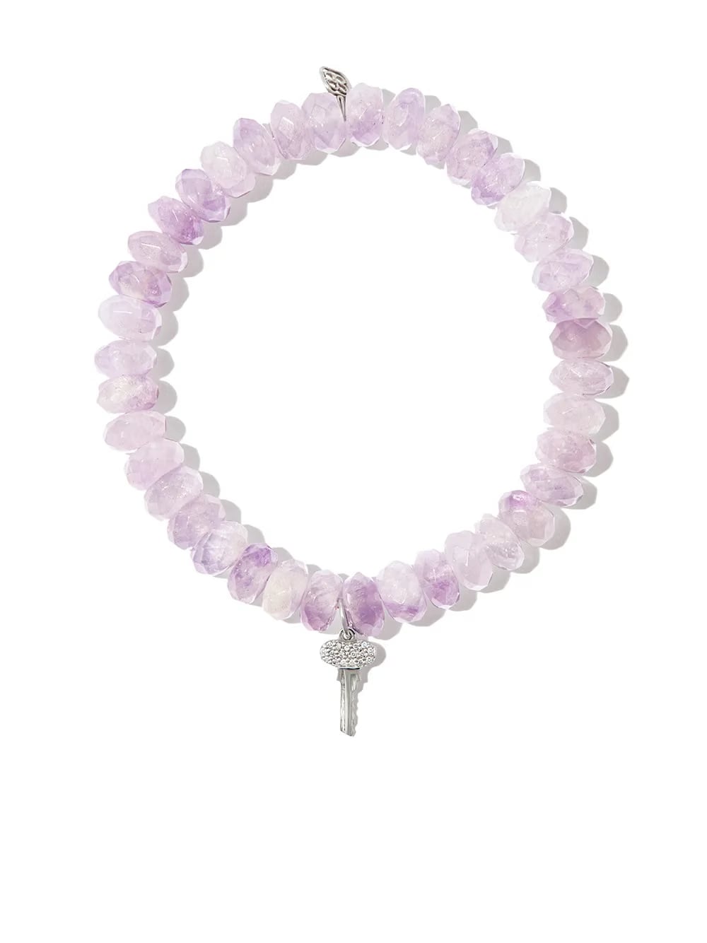 14kt white gold Mini Key amethyst and diamond bracelet
