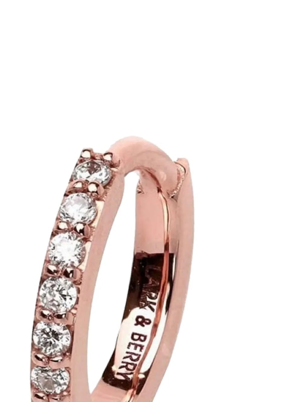 14kt rose gold medium Modernist diamond hoop earring