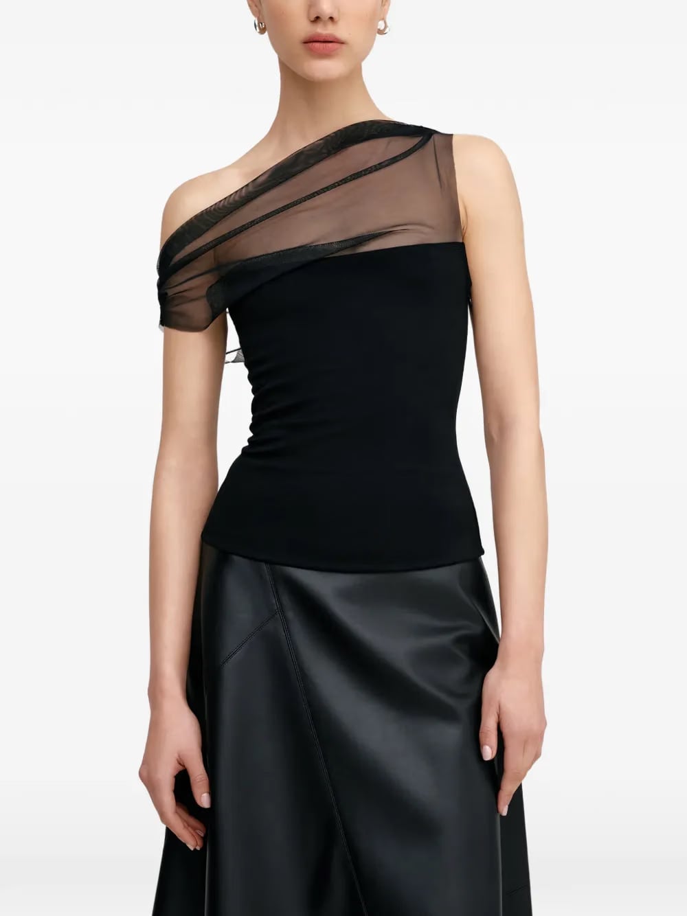 Cabrini gathered mesh top