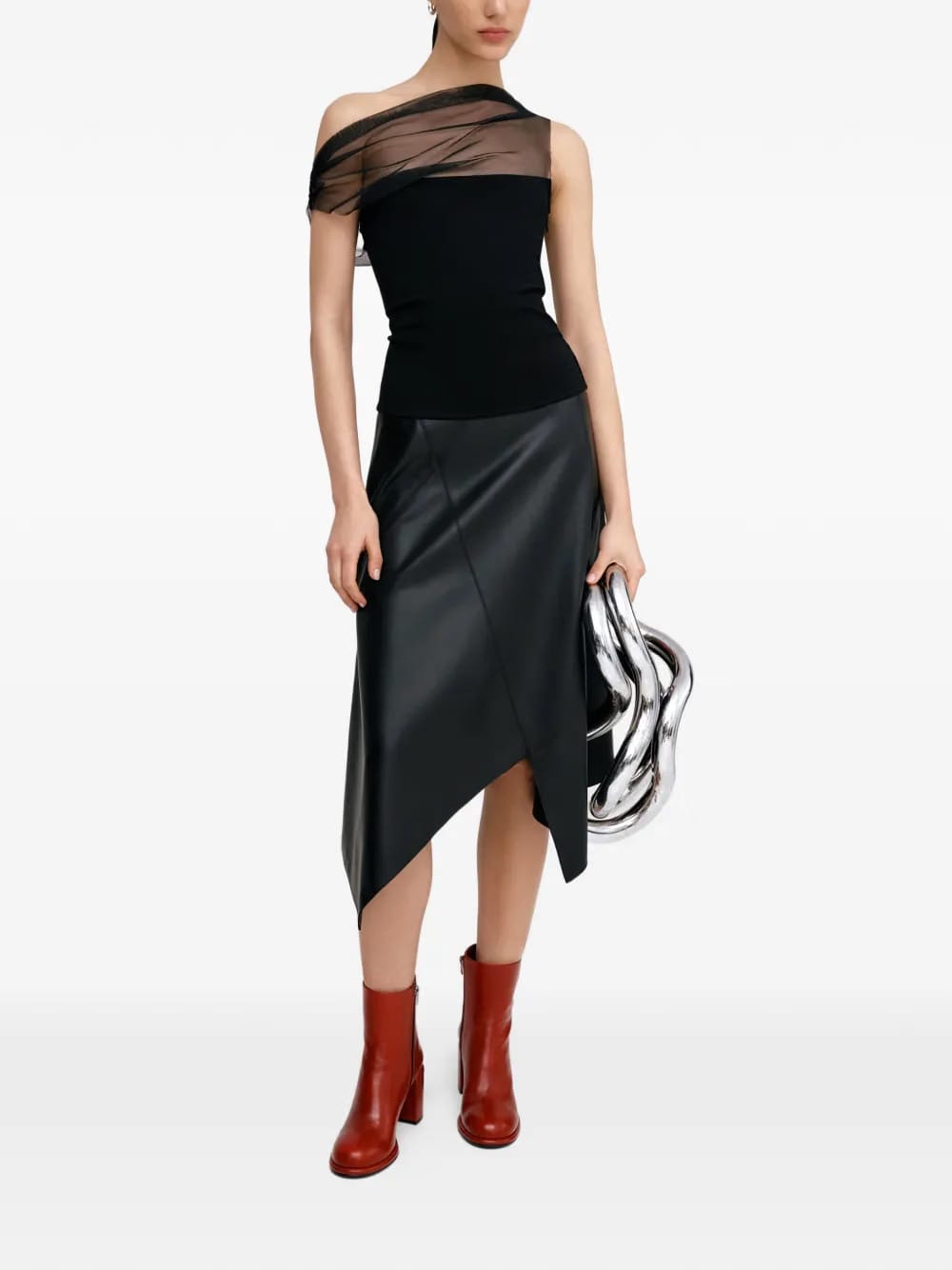 Cabrini gathered mesh top