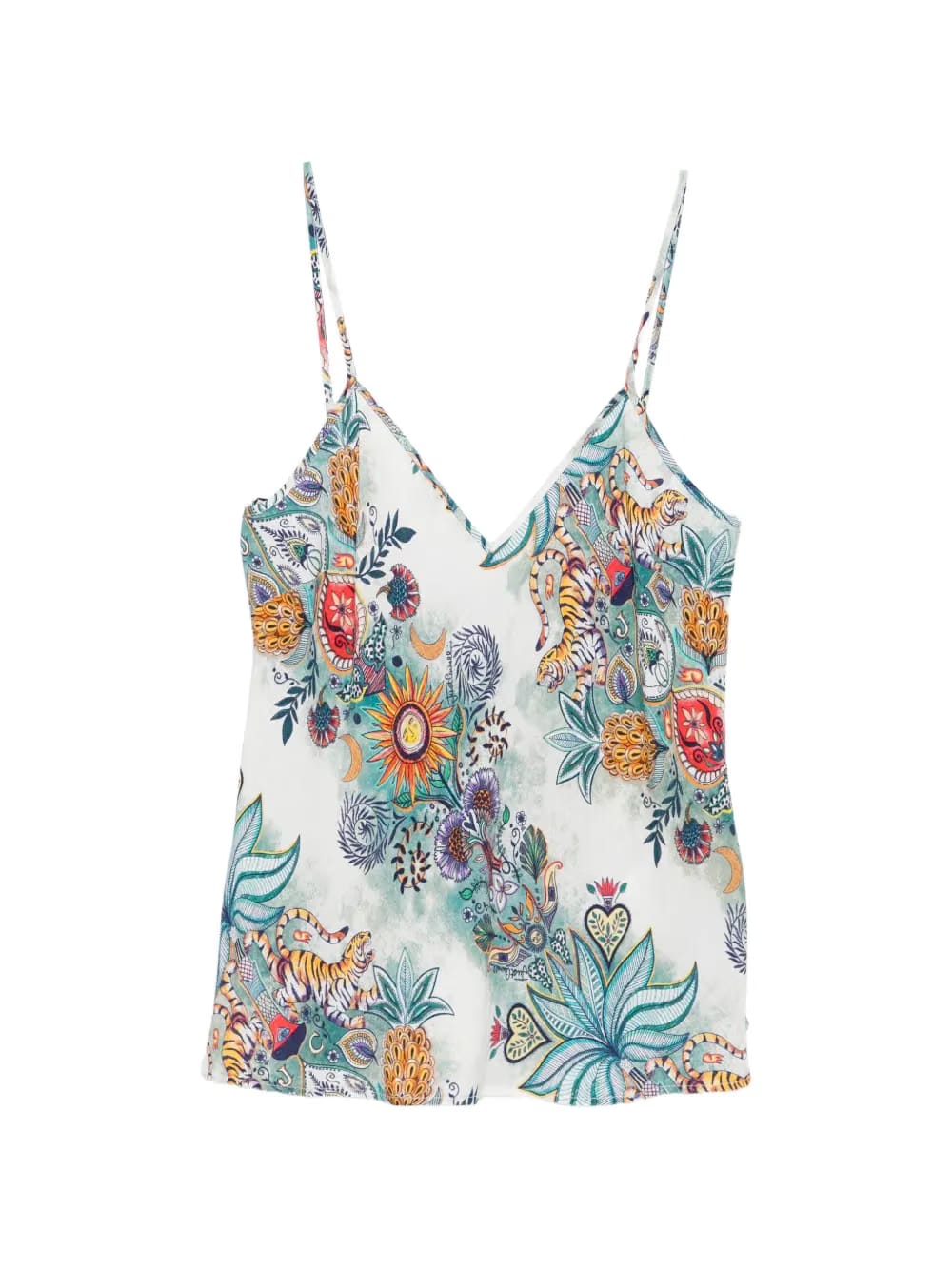floral V-neck blouse