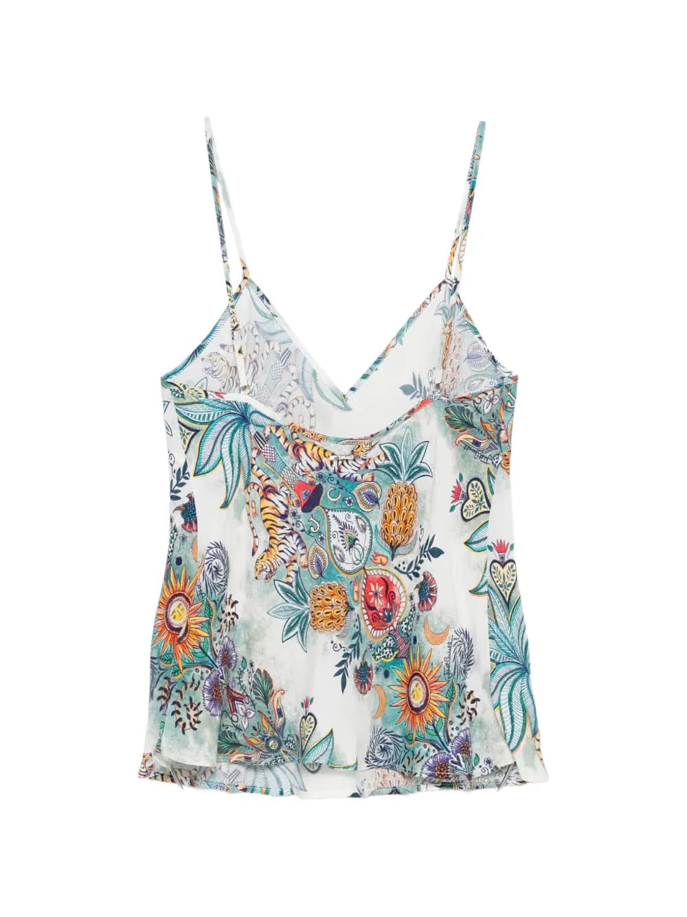 floral V-neck blouse