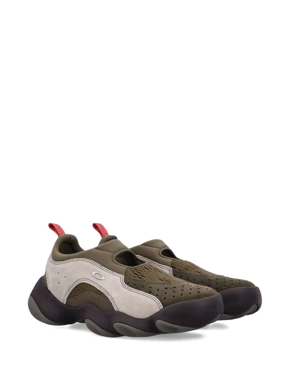 Flesh mesh-panelled slip-on sneakers