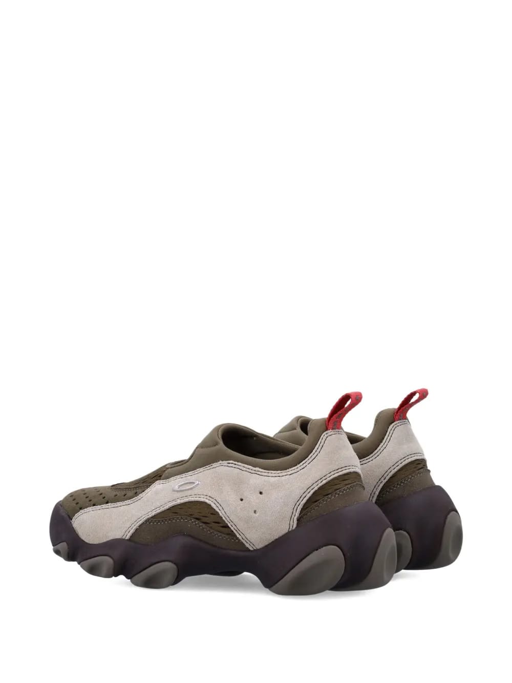Flesh mesh-panelled slip-on sneakers