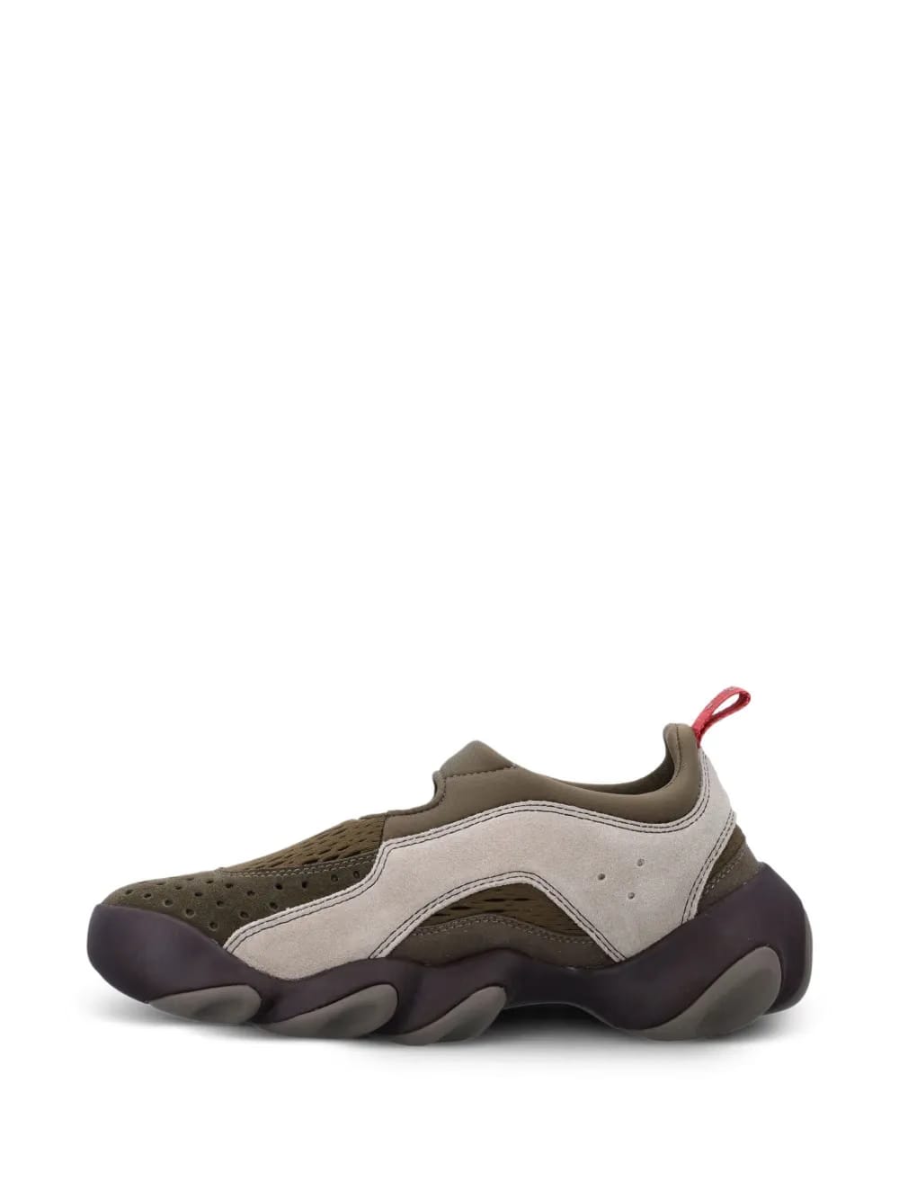 Flesh mesh-panelled slip-on sneakers