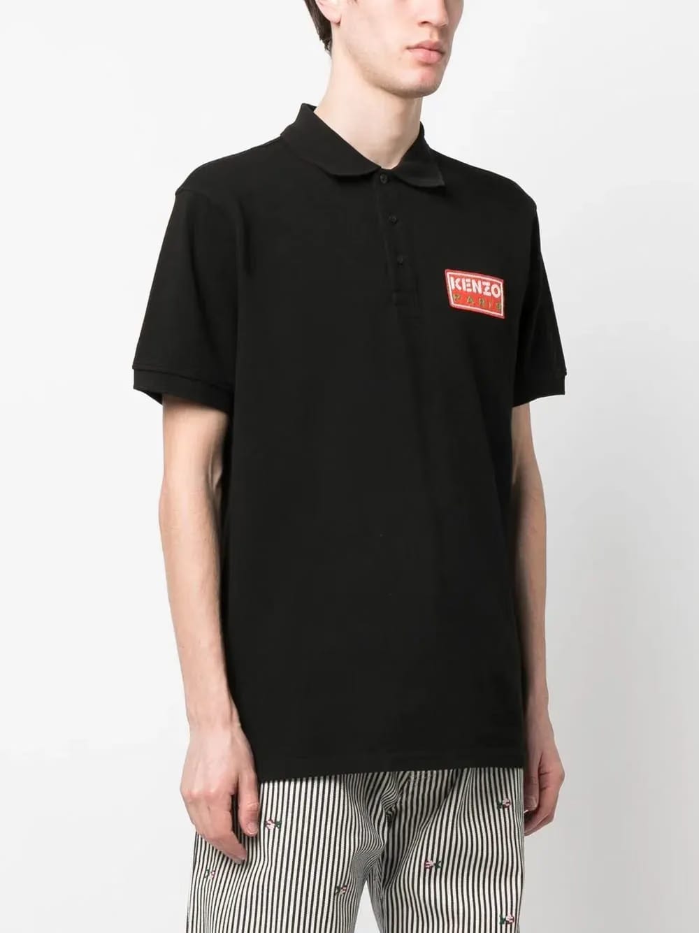 Kenzo logo-patch cotton polo shirt
