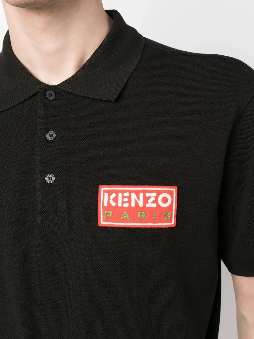 Kenzo logo-patch cotton polo shirt