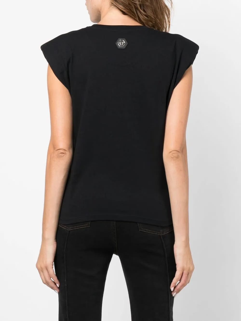 Skull-print Padded-shoulder tank top