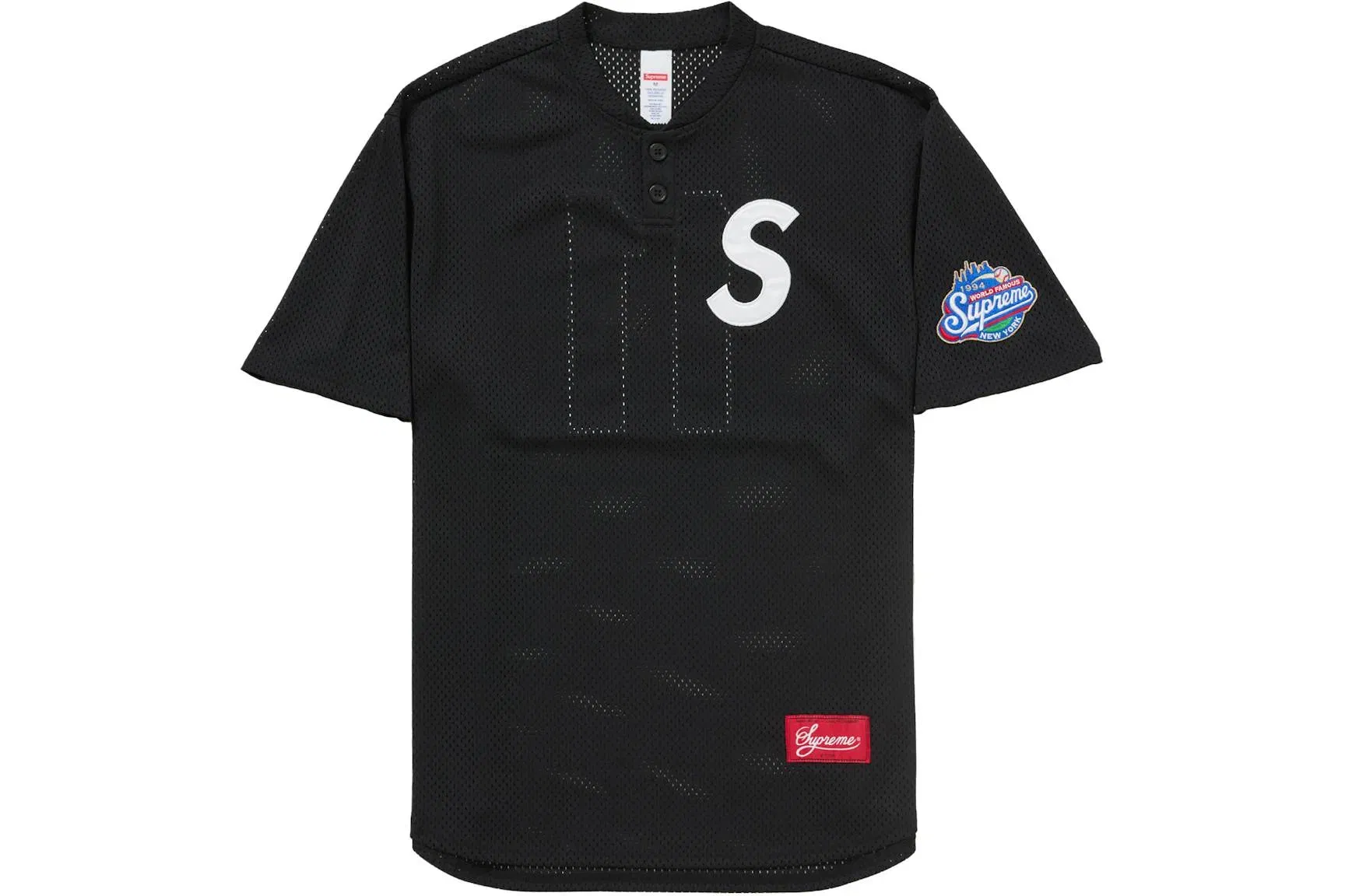 Supreme S Logo Baseball Henley (SS25) Black