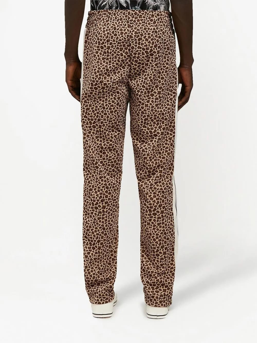 leopard print jacquard track pants