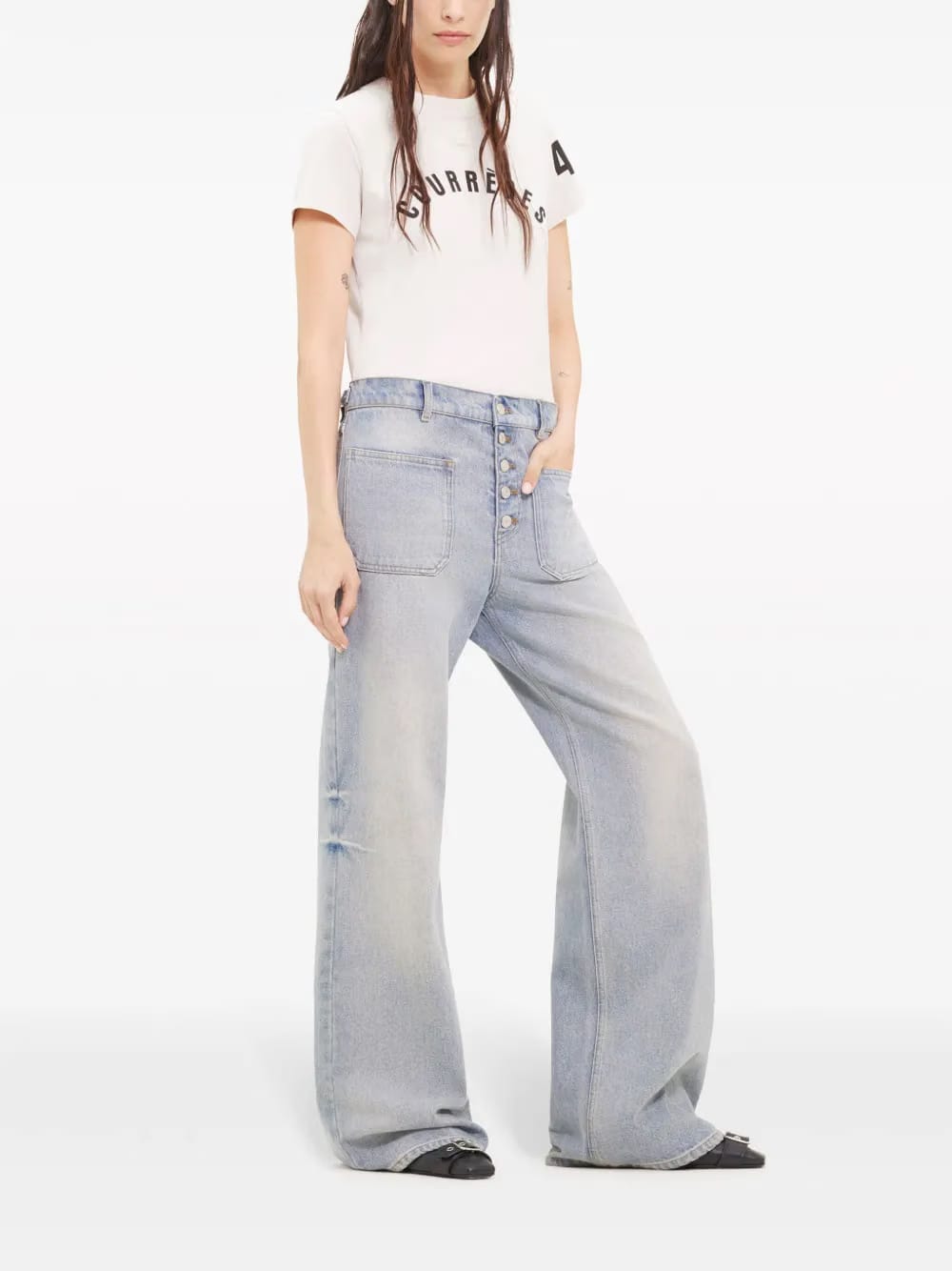 Multiflex logo-embroidered jeans