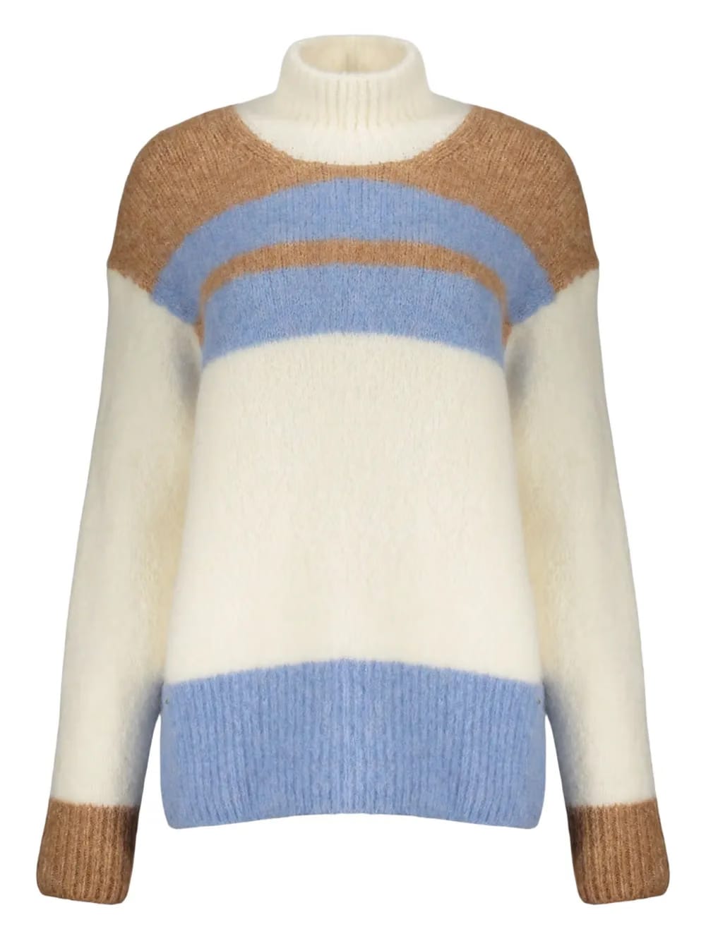 striped high-neck sweater