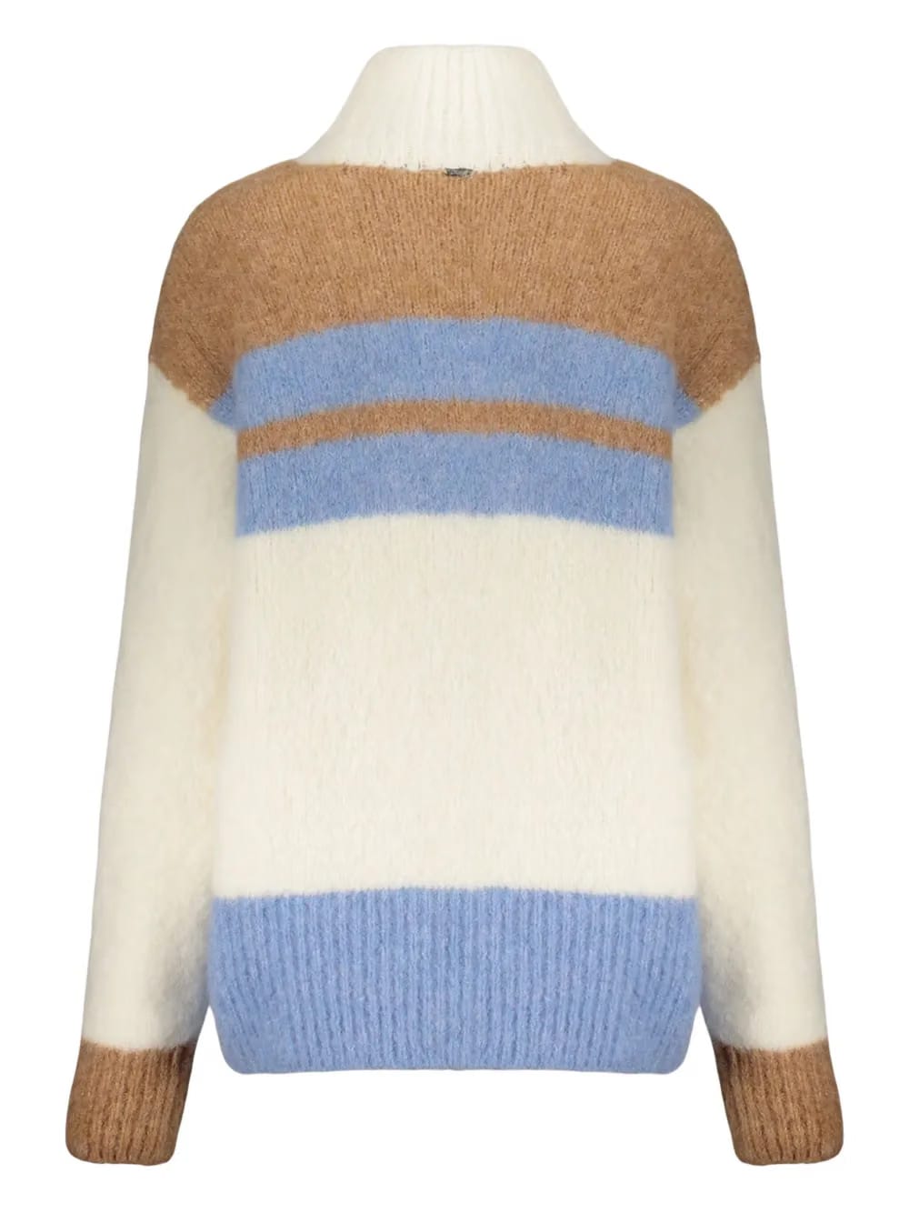 striped high-neck sweater