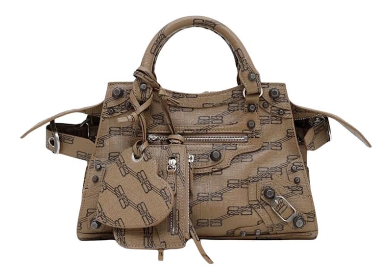 Balenciaga Neo Cagole Handbag XS BB Monogram Brown/Black