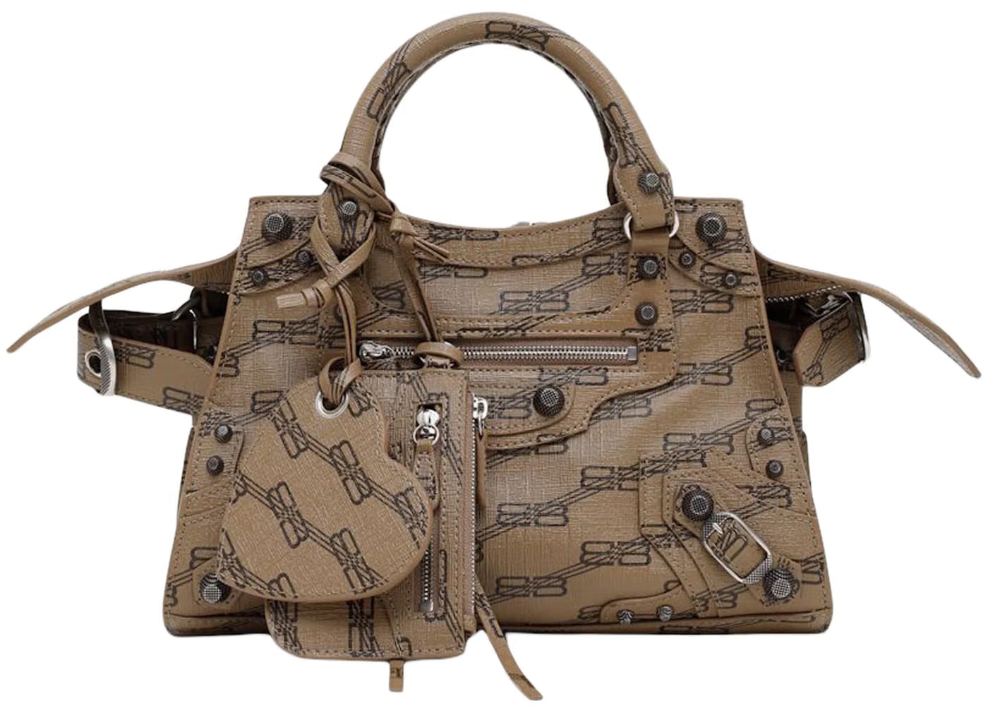 Balenciaga Neo Cagole Handbag XS BB Monogram Brown/Black