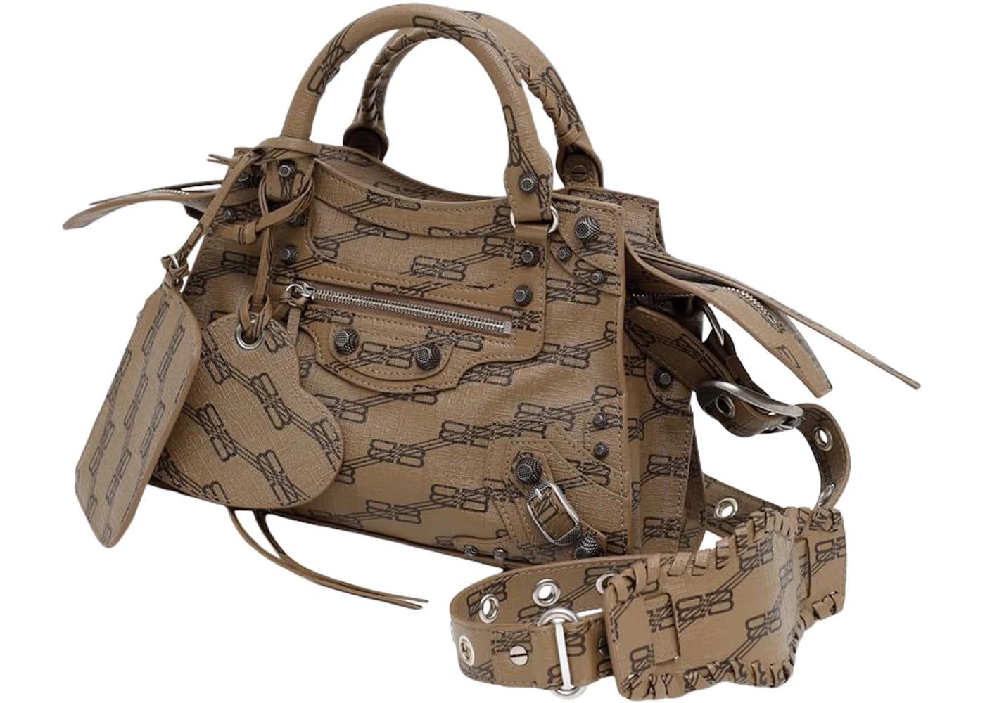 Balenciaga Neo Cagole Handbag XS BB Monogram Brown/Black