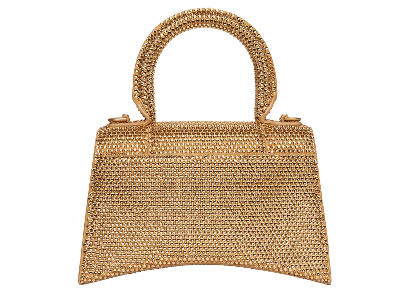 Balenciaga Hourglass XS Handbag With Rhinestones Gold