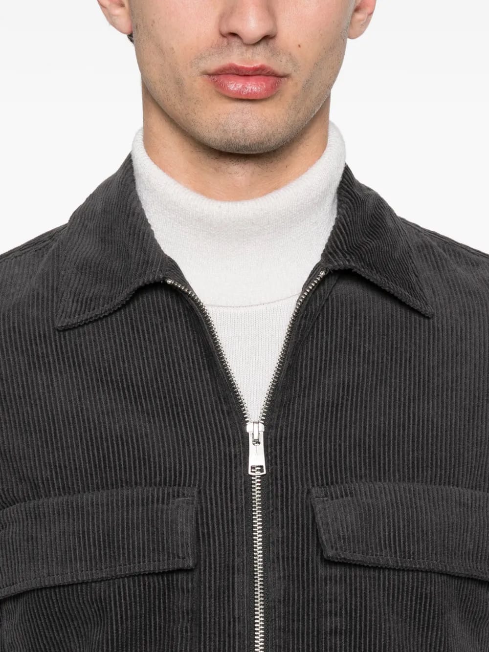 pocket zip-up overshirt