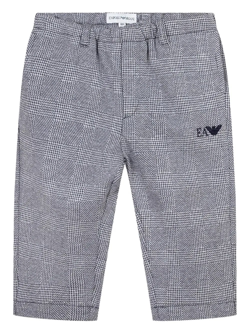 logo-embroidered checked trousers