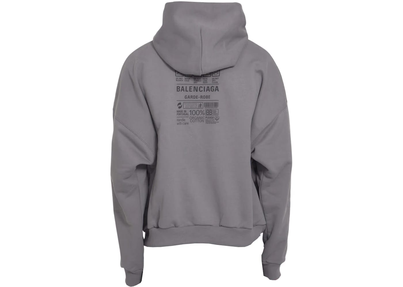 Balenciaga Care Label Hoodie Grey/Black