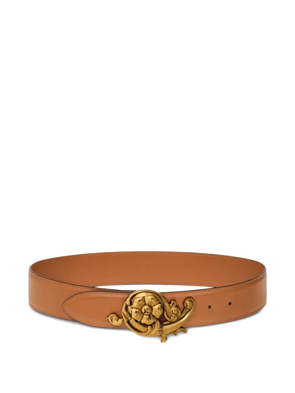 floral-buckle leather belt