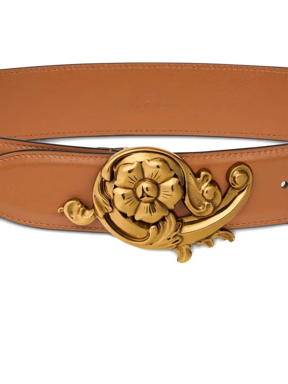 floral-buckle leather belt