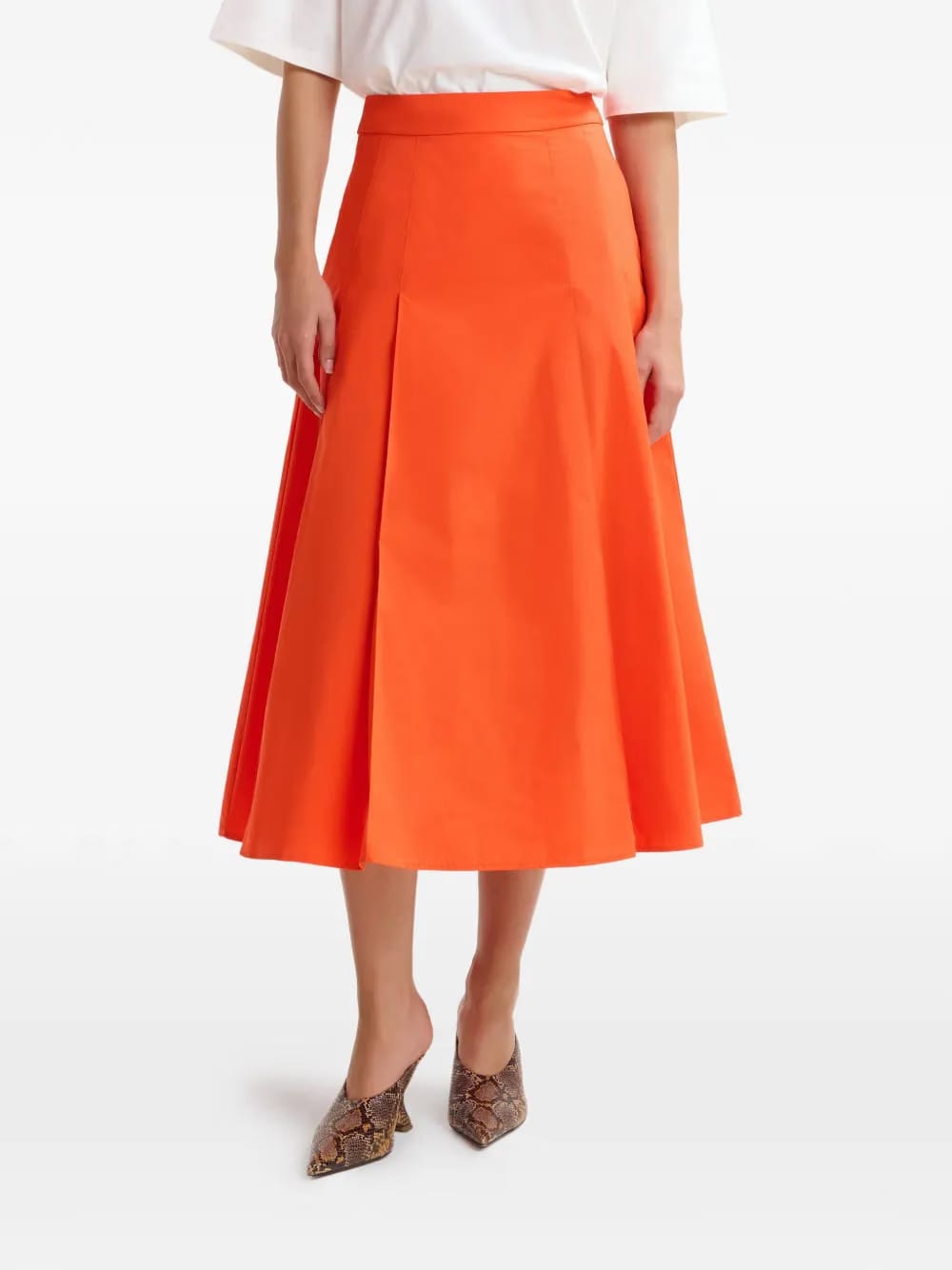 zip-fastening A-line midi skirt