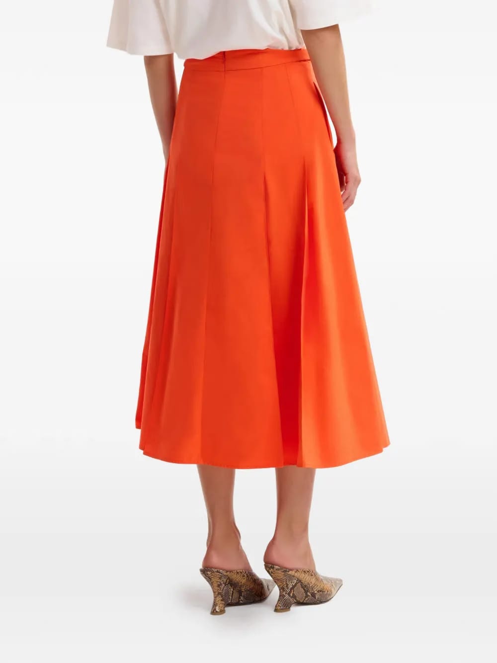 zip-fastening A-line midi skirt