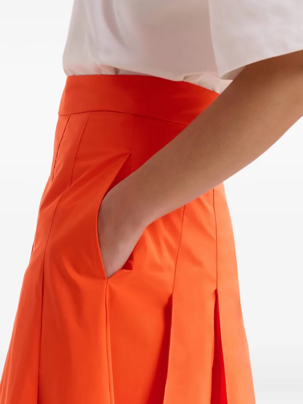 zip-fastening A-line midi skirt