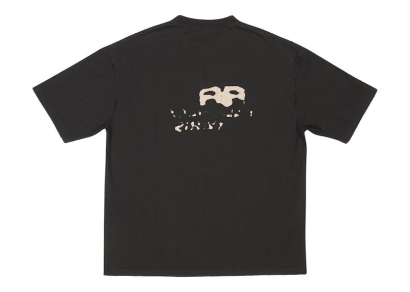 Balenciaga Men's Hand Drawn BB Icon Medium Fit Vintage T-Shirt Black/Beige