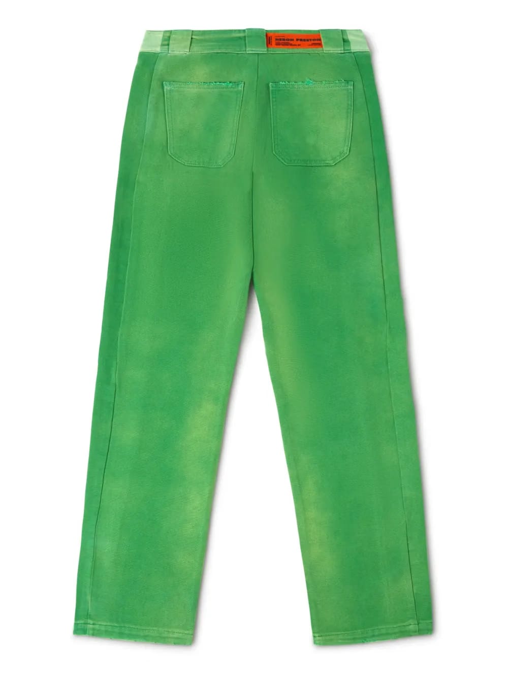 mid-rise distressed-finish trousers