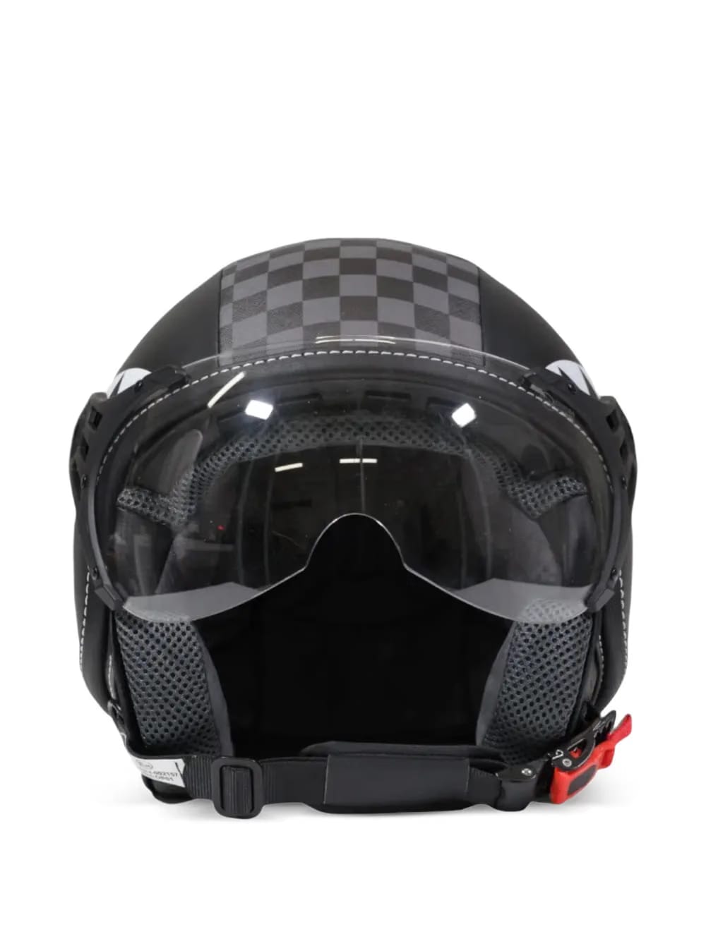 shark-print checkerboard helmet