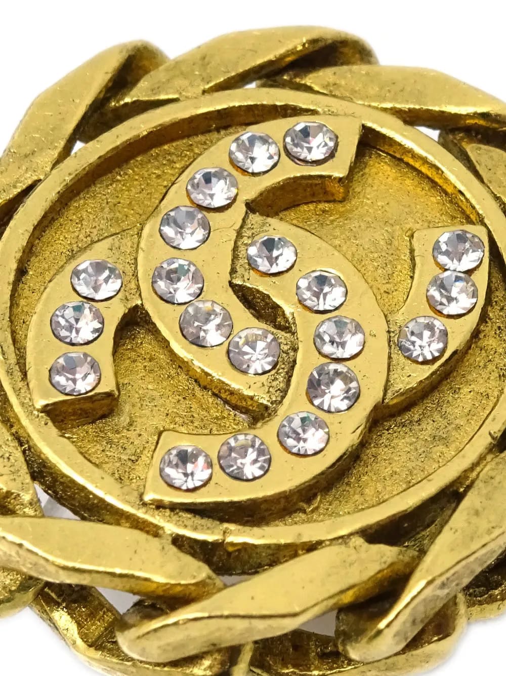 1988 CC crystal-embellished clip-on earrings