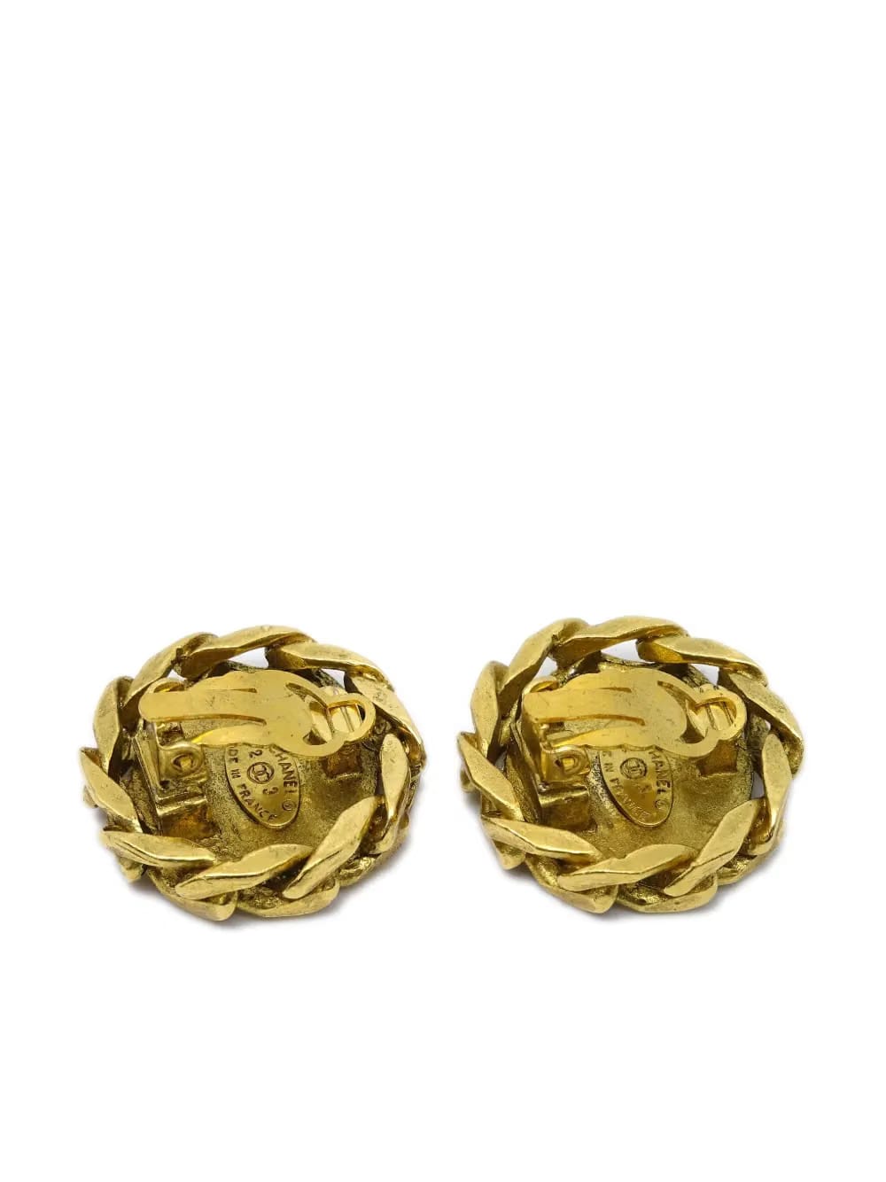 1988 CC crystal-embellished clip-on earrings
