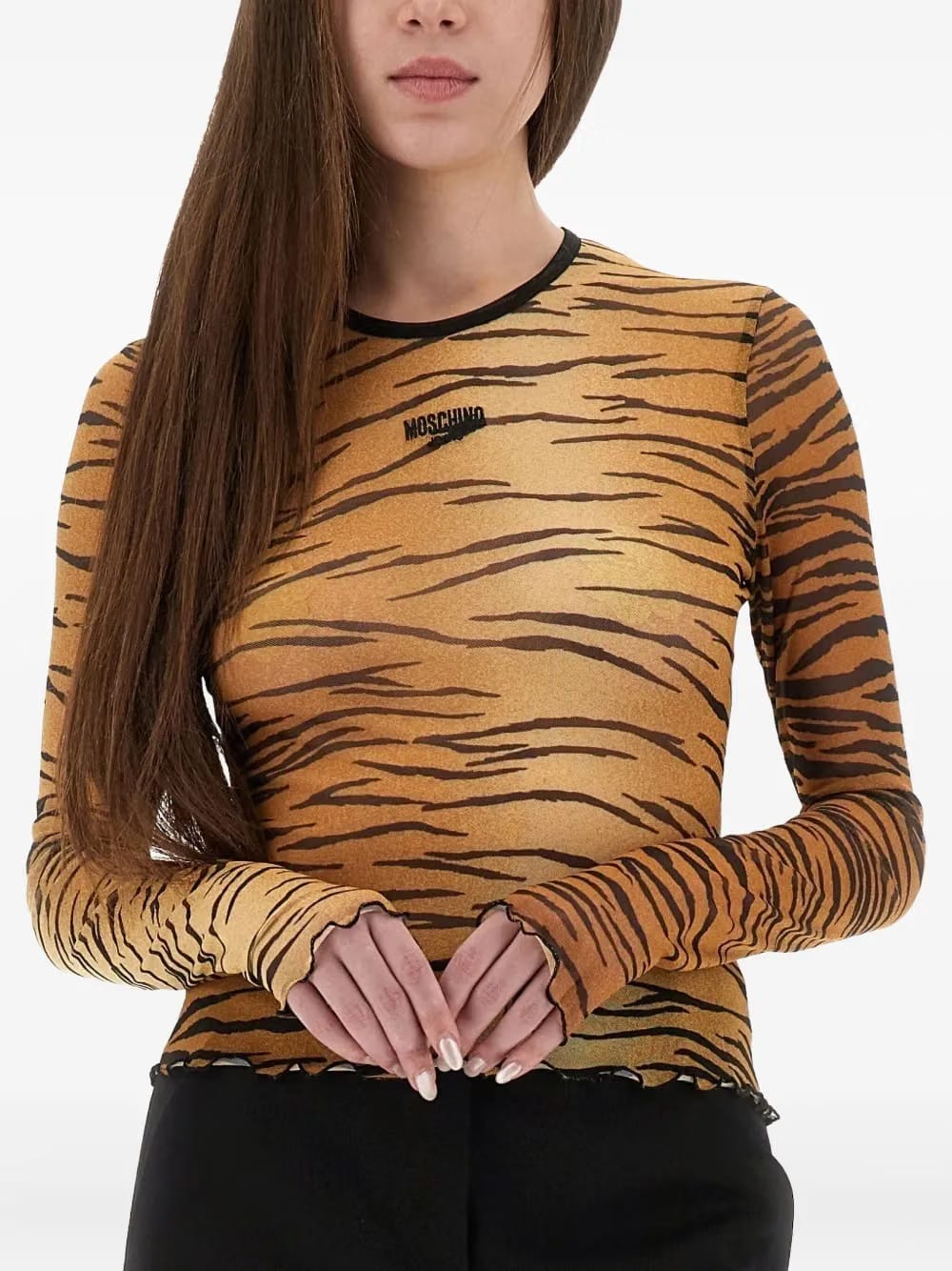 Tiger Print Long Sleeve Top