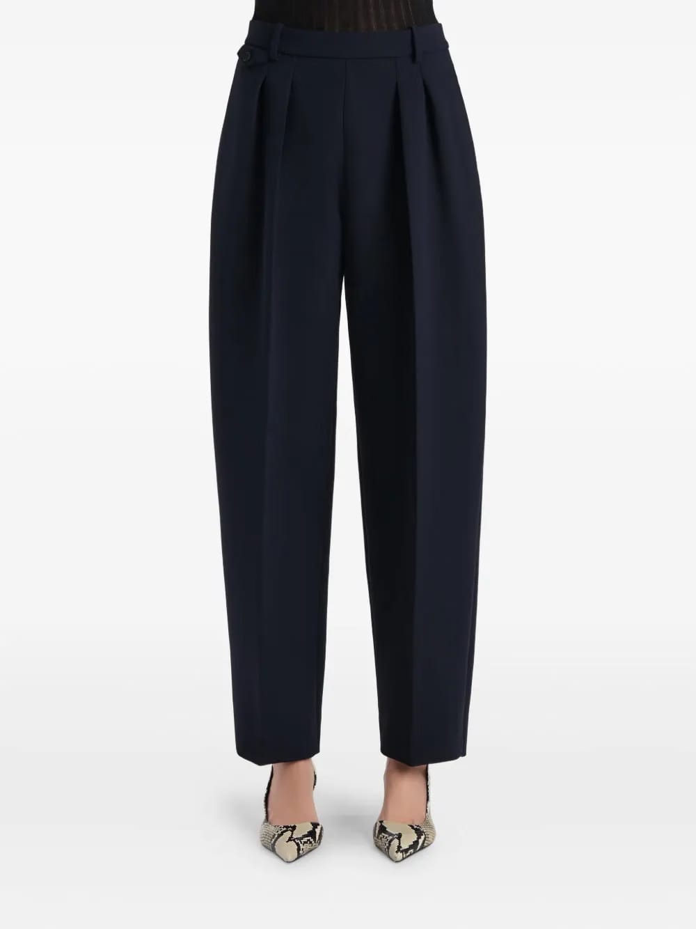 button-detail pleated trousers